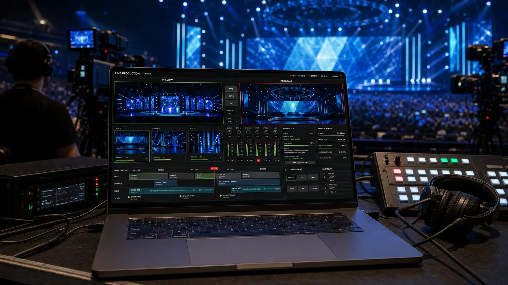 Live video production platform software in its working environment